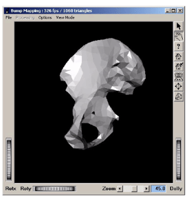 Same geometry, without and with bump mapping.