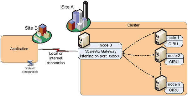 ScaleViz network once application is connected to the cluster through gateway
