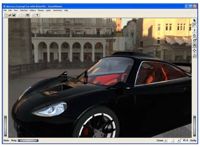 Environment reflections on car paint, chrome and glass