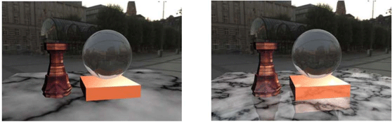 Left: default reflectiveColor 0 0 0, right: reflectiveColor set to 0.2 0.2 0.2