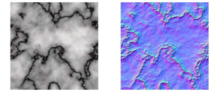 Floor texture and corresponding normal map